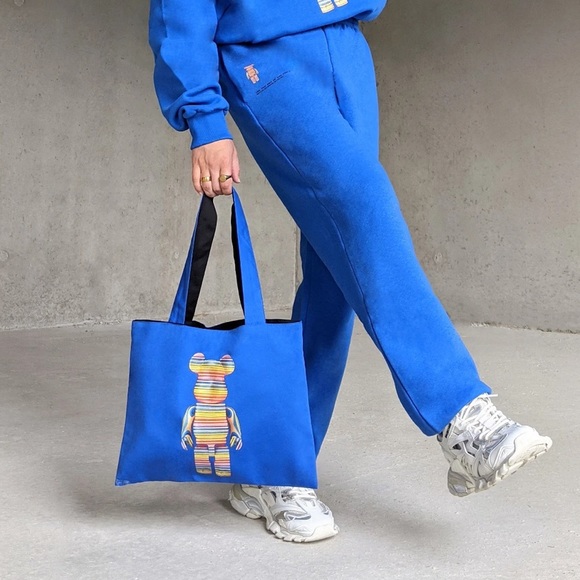 Pangaia x Bearbrick Trackpants in Colbalt Blue - size M - Picture 1 of 9